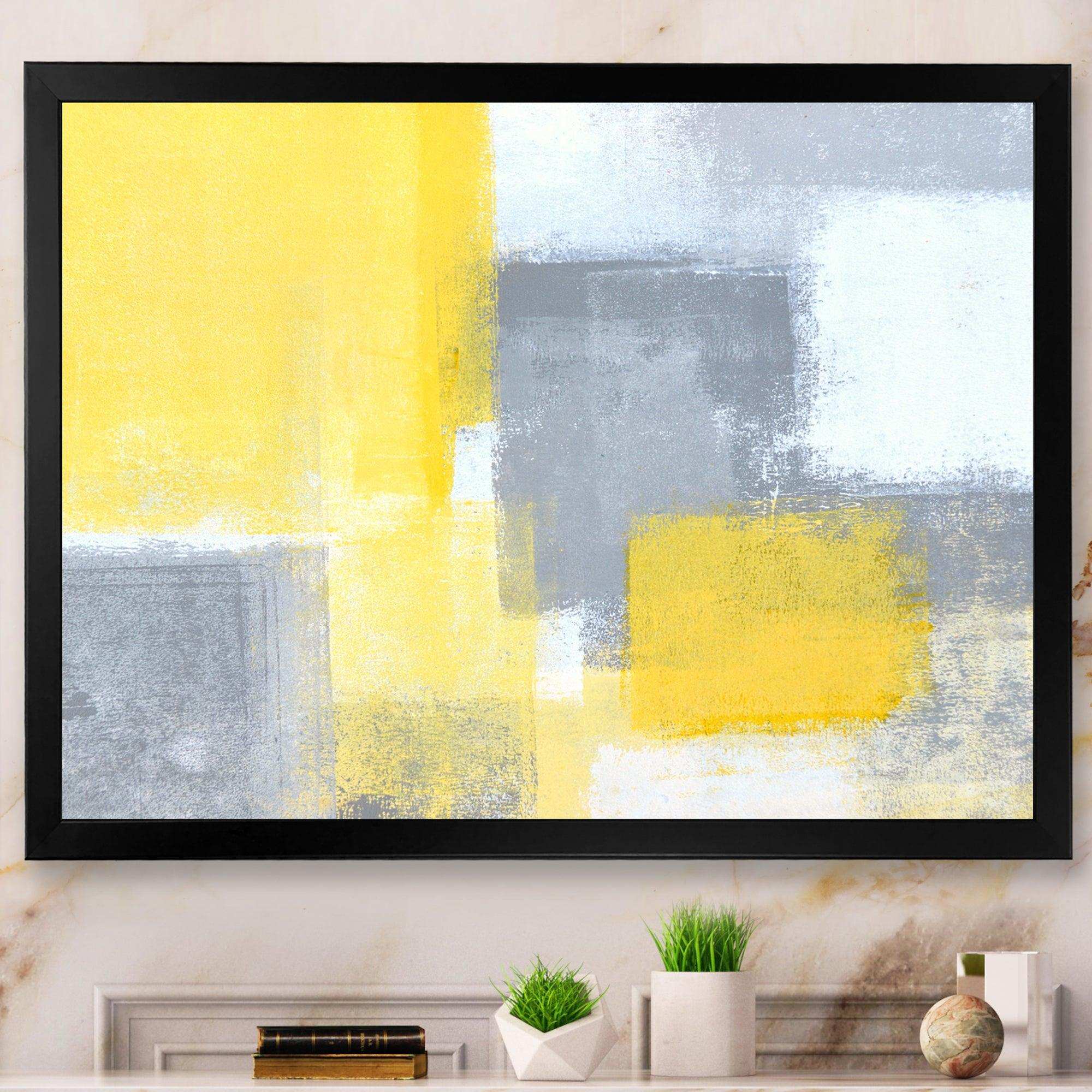 Grey and Yellow Blue Abstract XXI