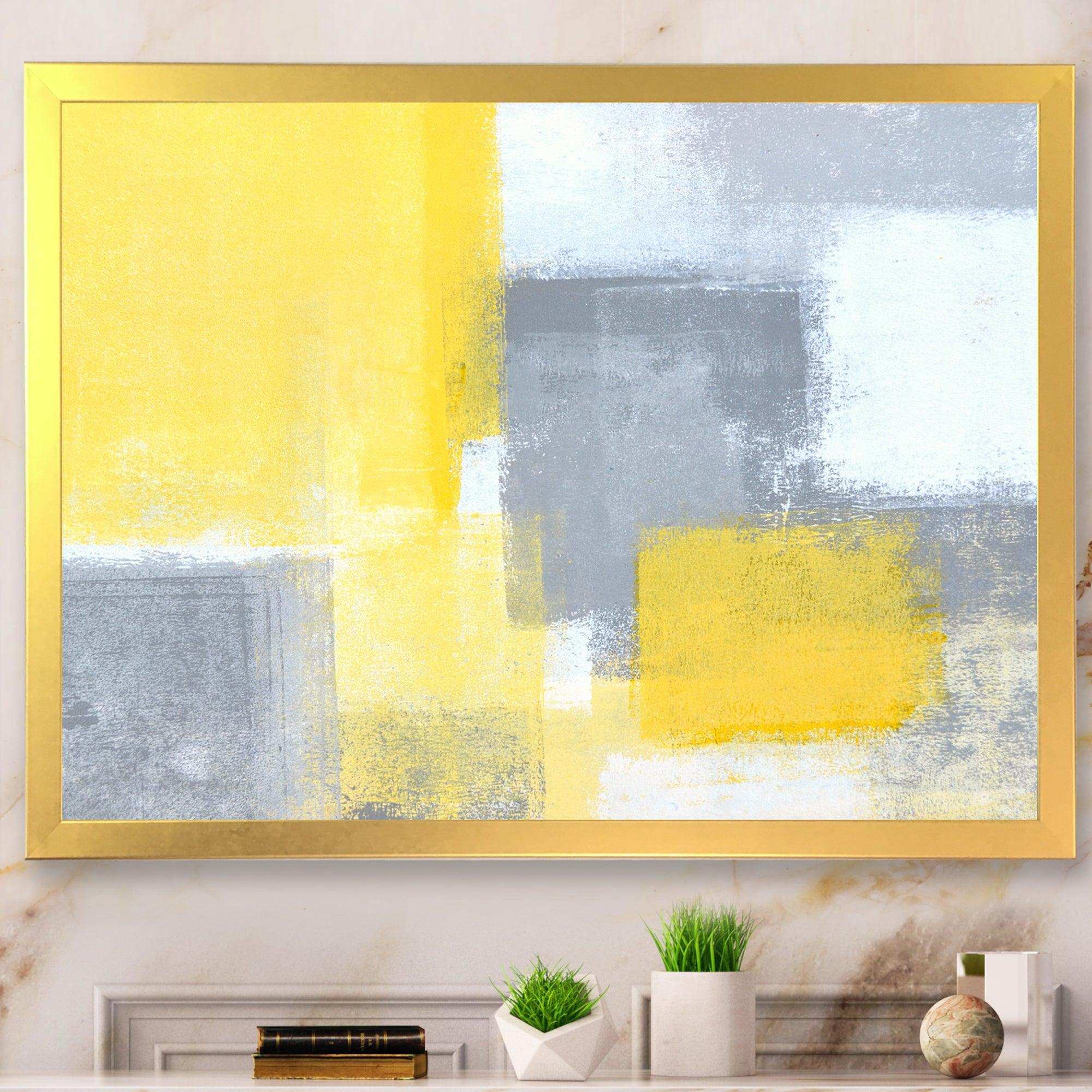 Grey and Yellow Blue Abstract XXI