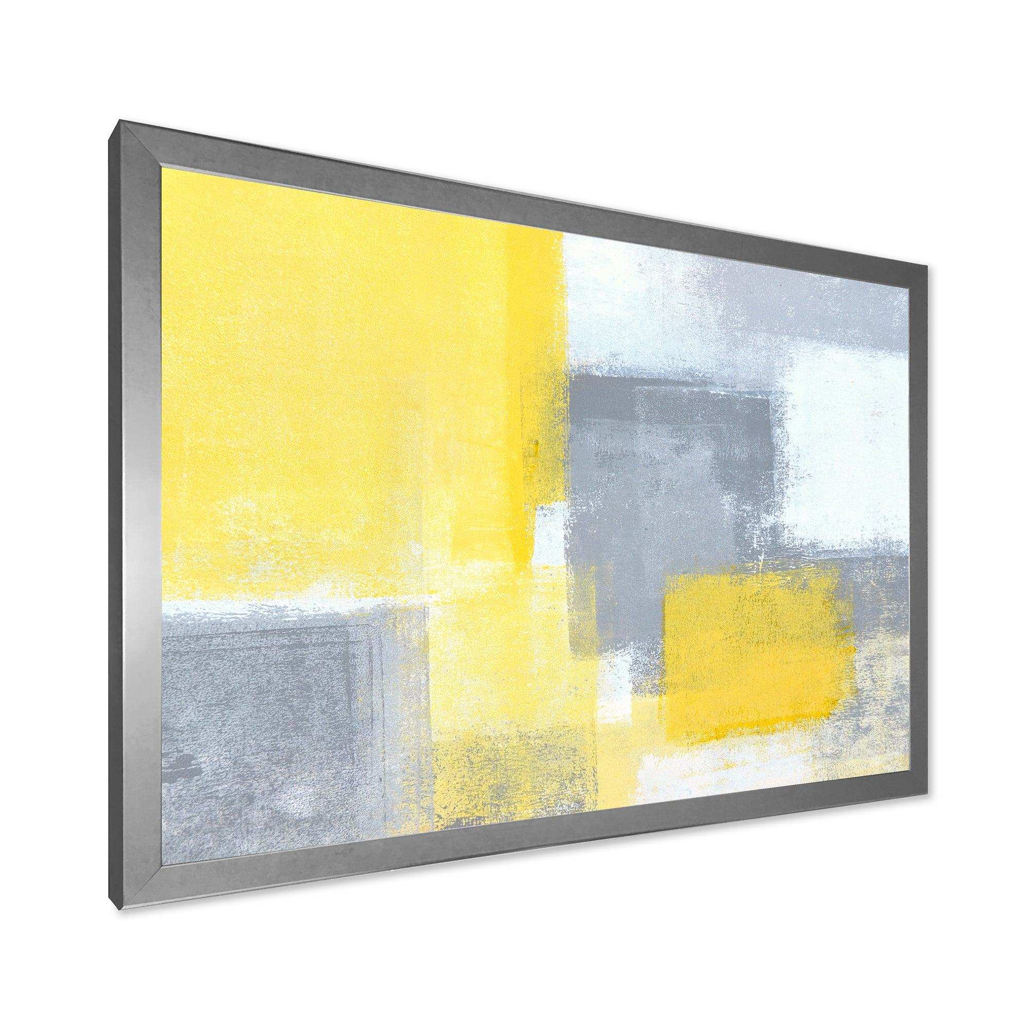 Grey and Yellow Blue Abstract XXI