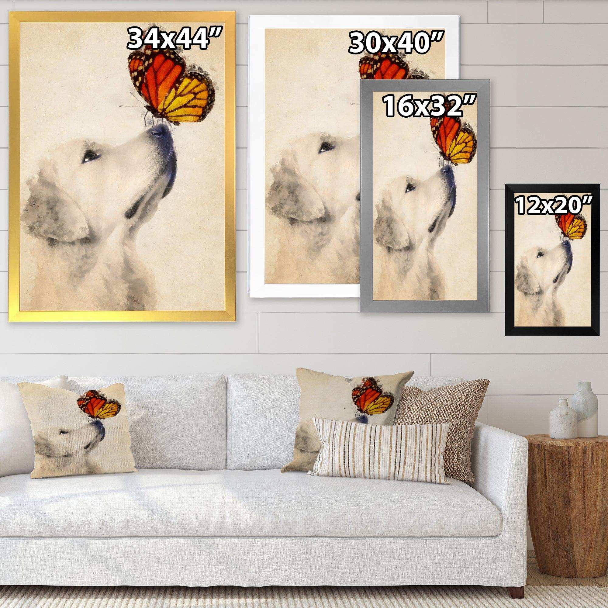 Golden Retriever Dog with Butterfly I