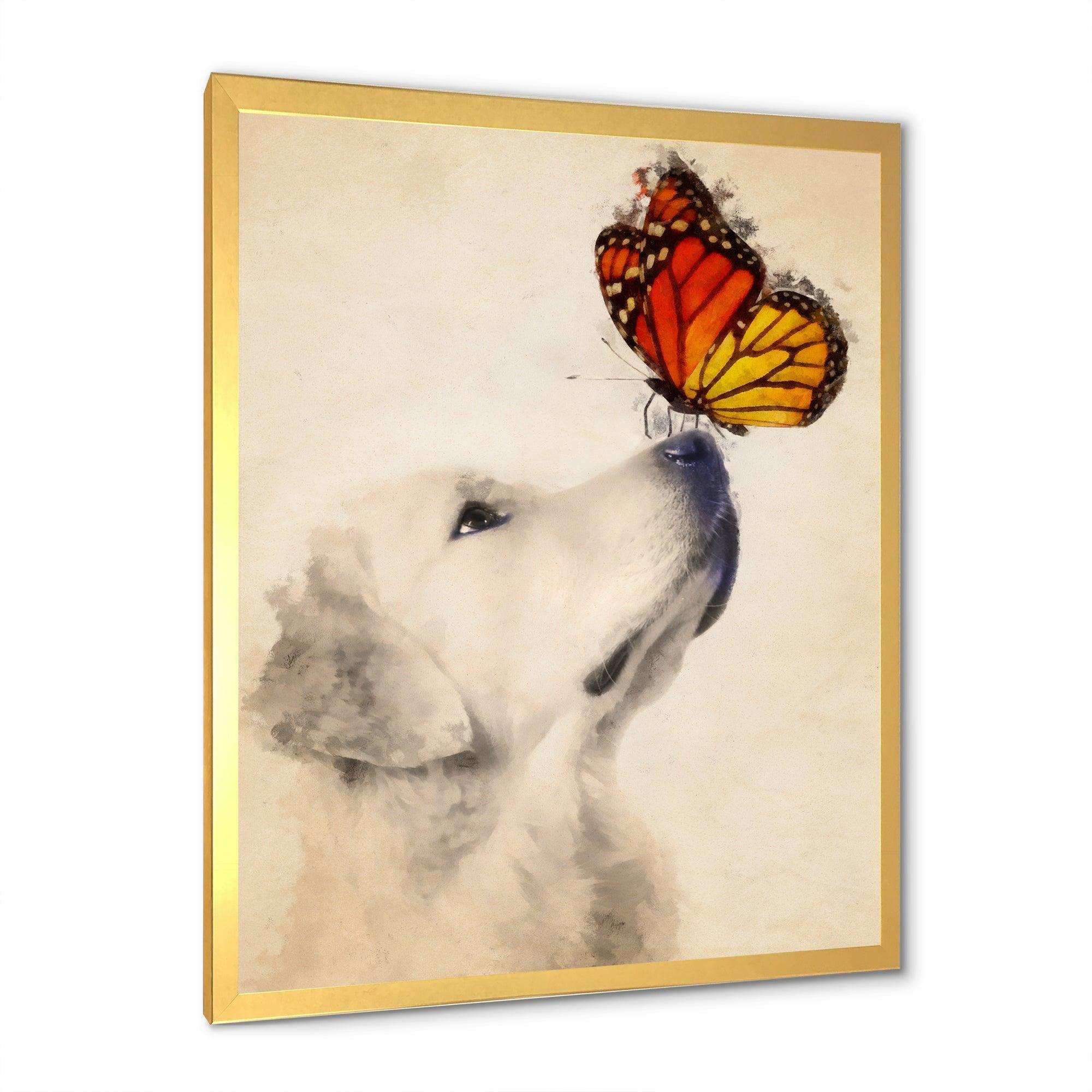 Golden Retriever Dog with Butterfly I