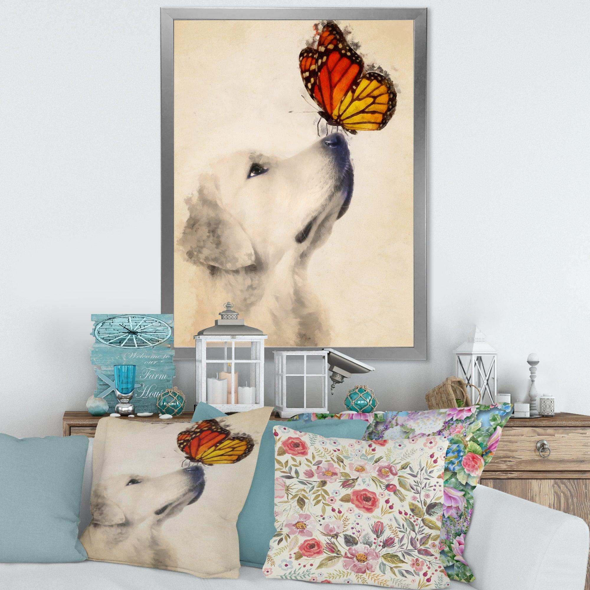 Golden Retriever Dog with Butterfly I