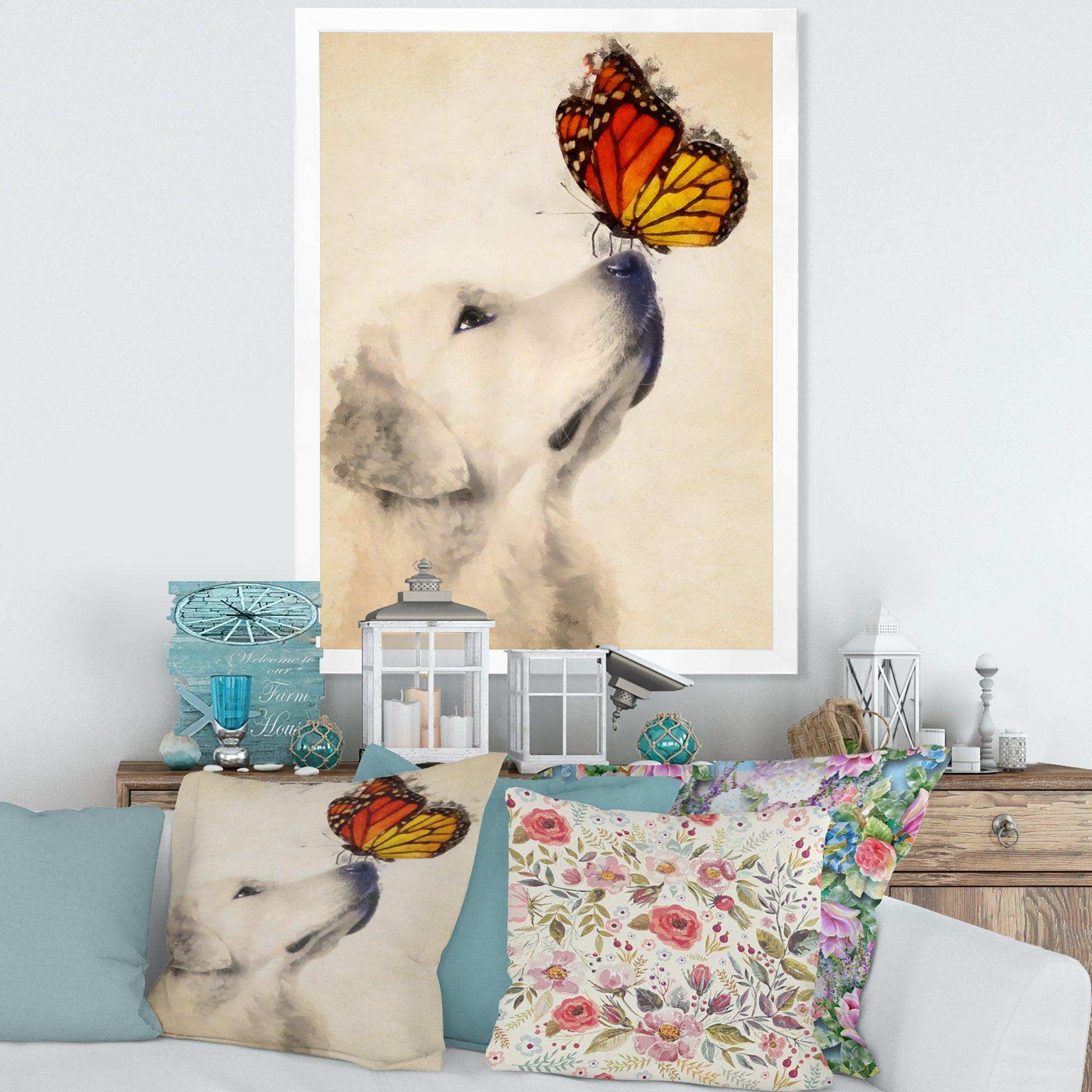 Golden Retriever Dog with Butterfly I
