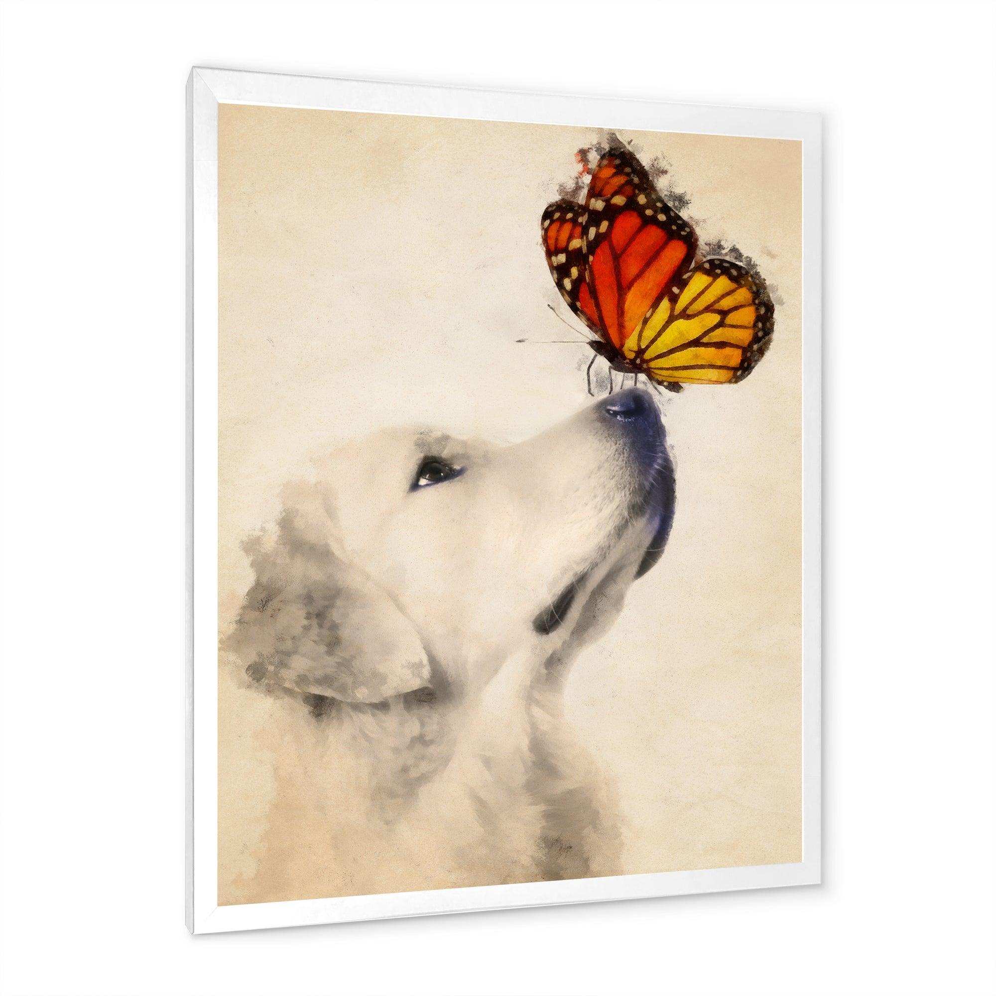 Golden Retriever Dog with Butterfly I