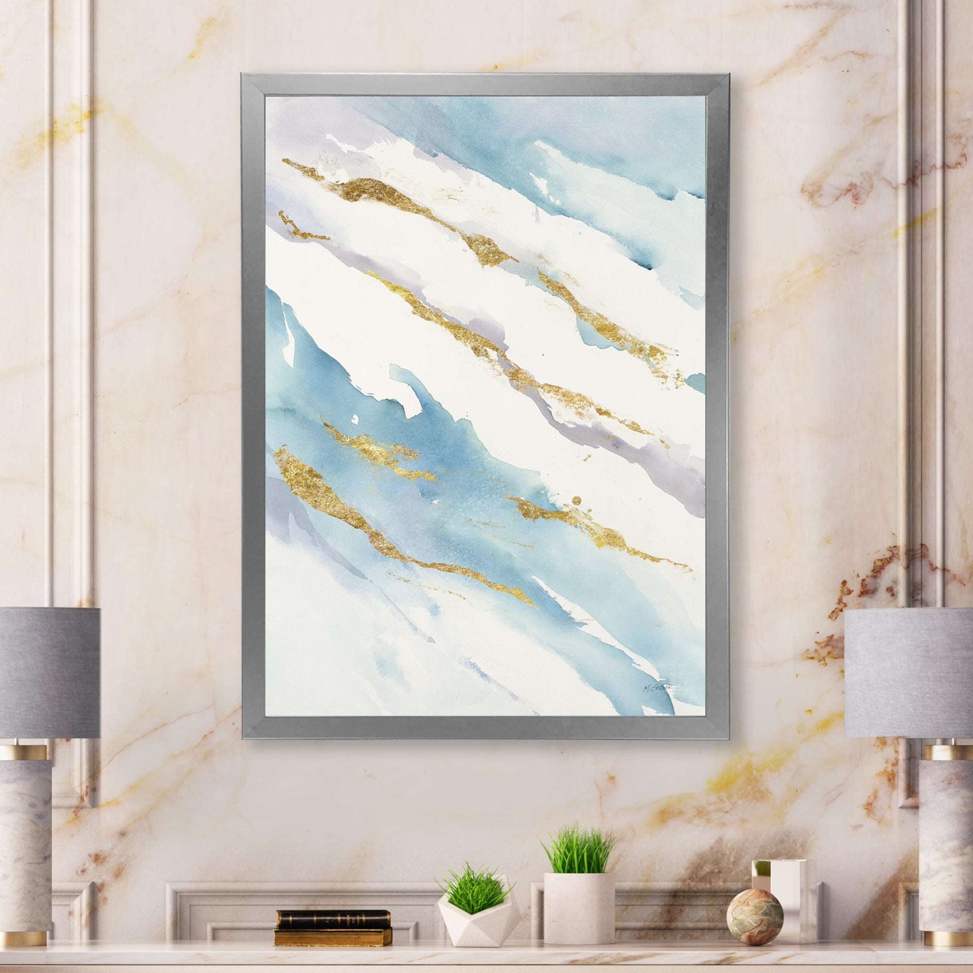 Abstract Drift v2 Framed Print Matte White - 1.5 Width