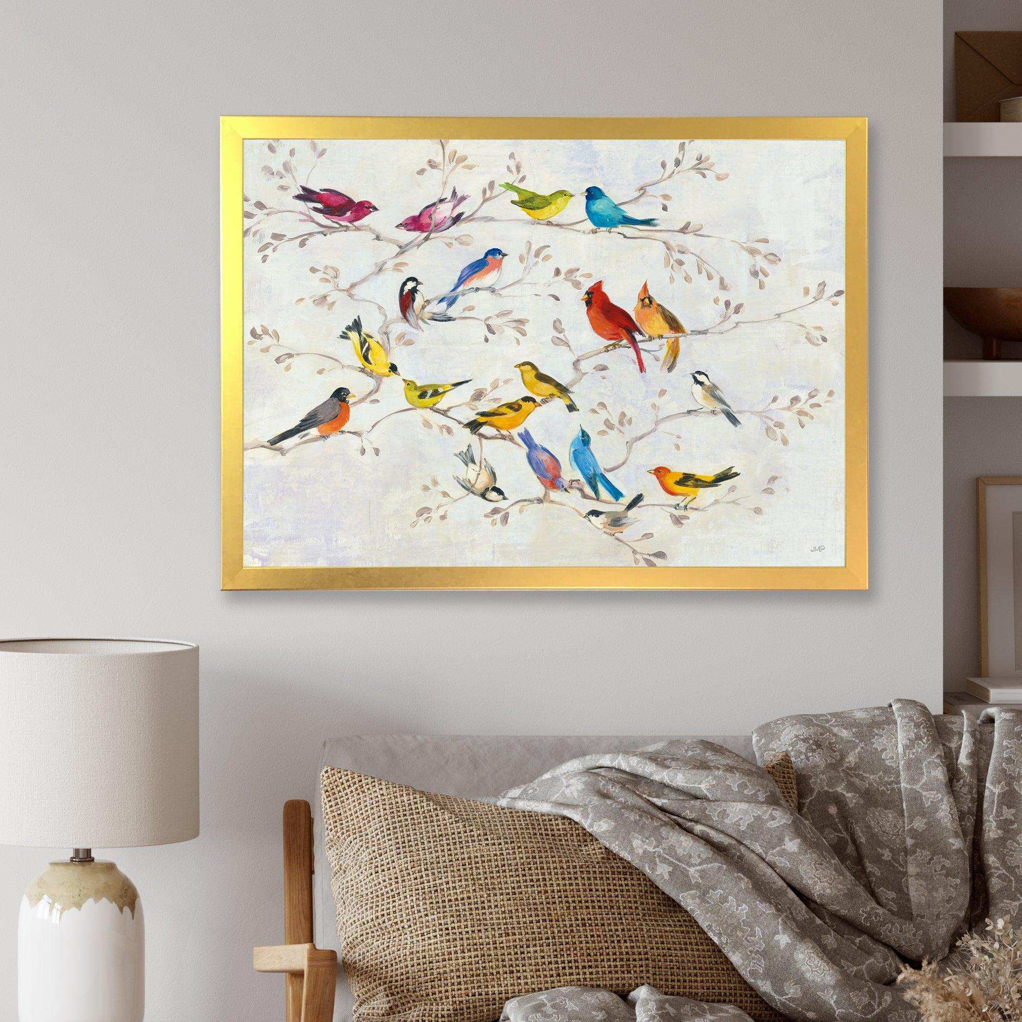 Multi-Color Bird on Tree