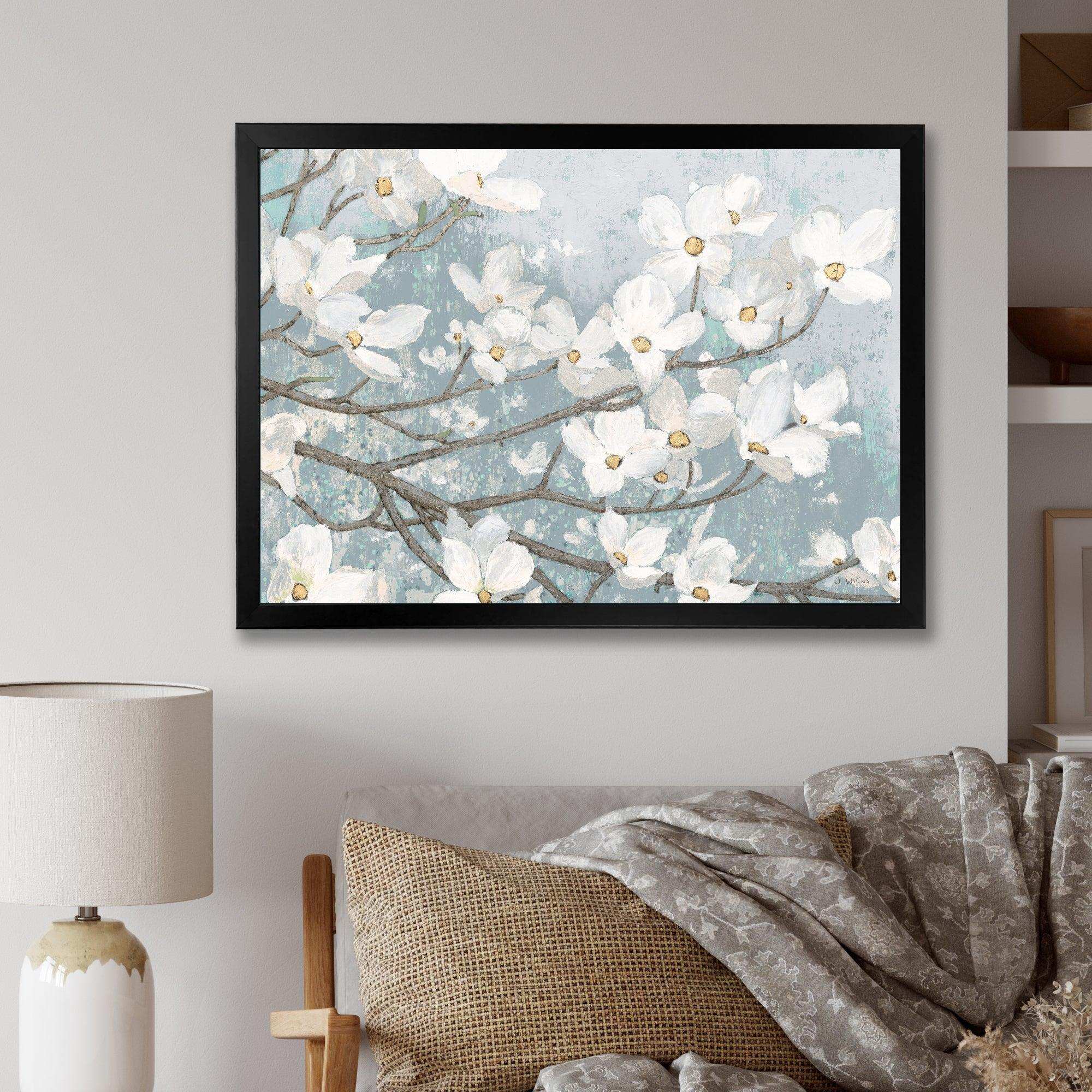 Blue on Grey Blossoms