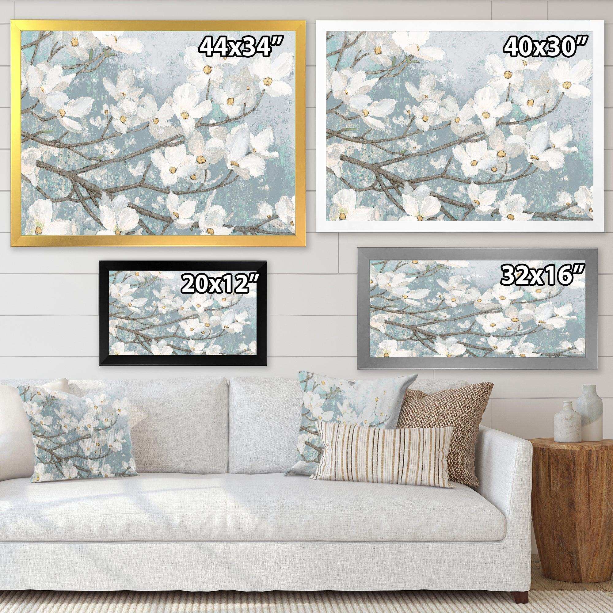 Blue on Grey Blossoms