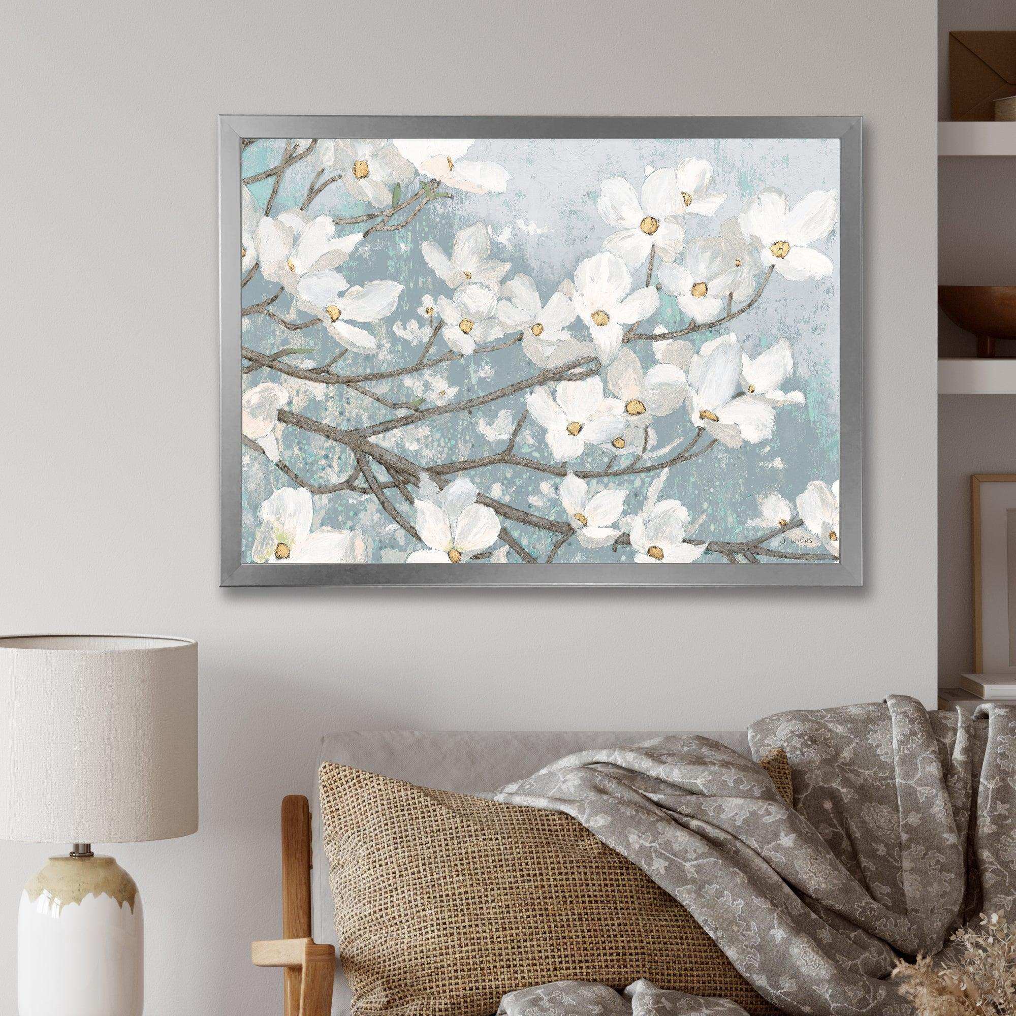 Blue on Grey Blossoms