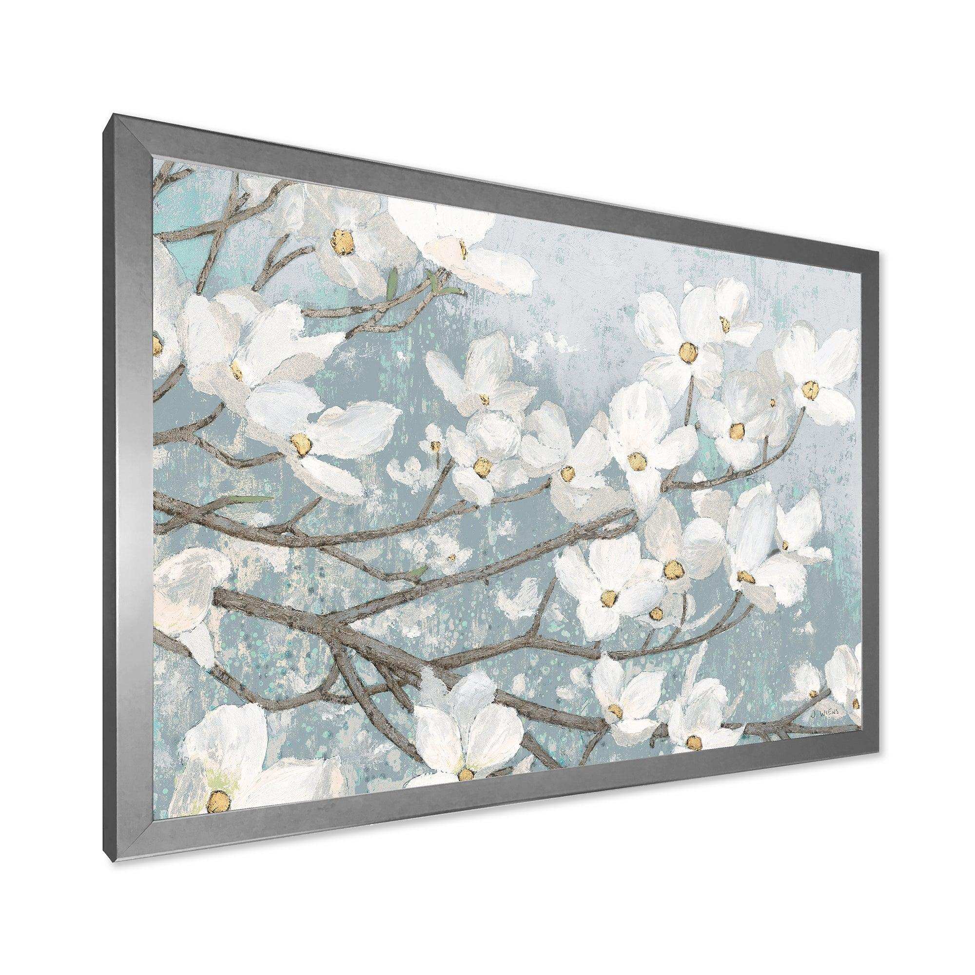 Blue on Grey Blossoms