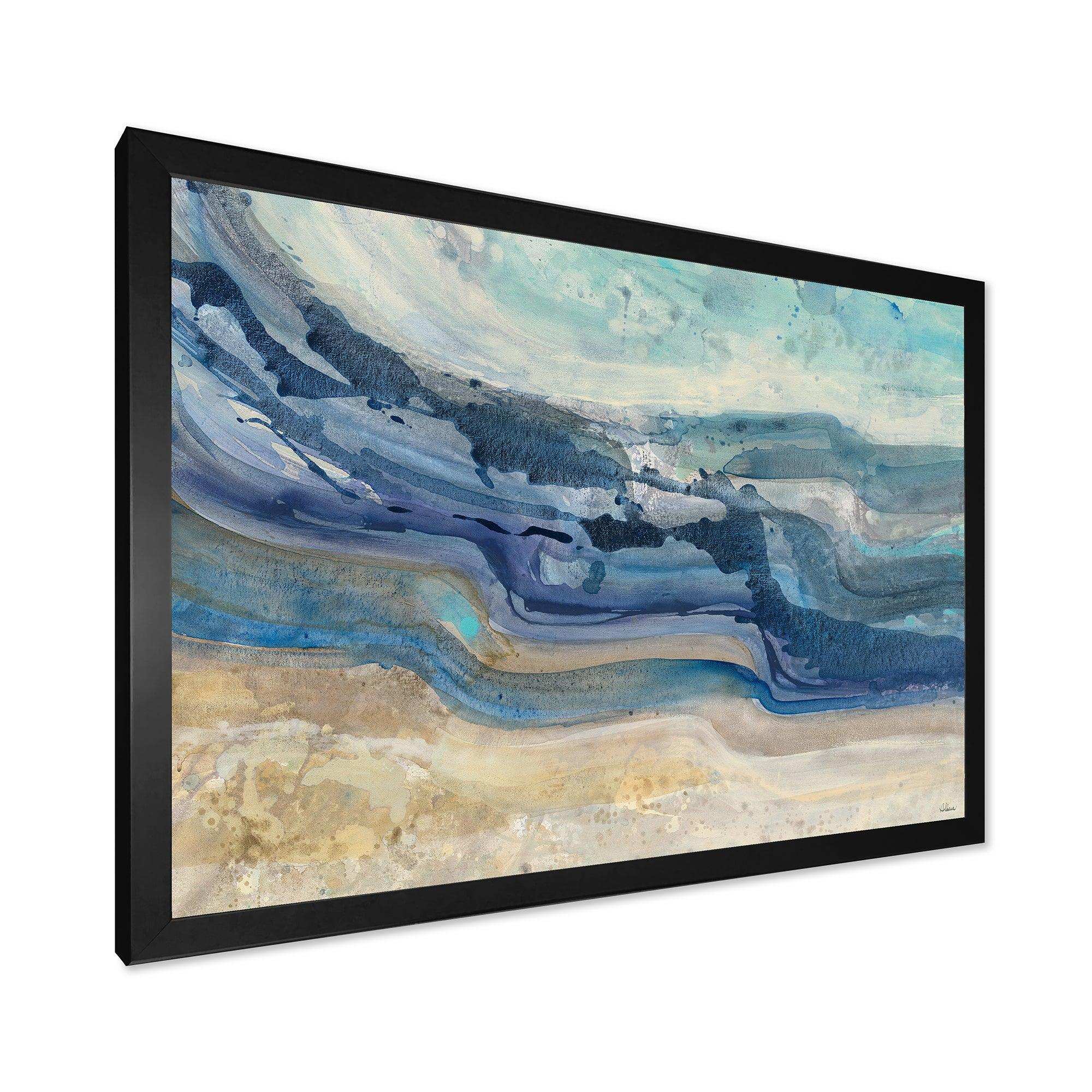 Coast Blue Sea Waves Watercolour