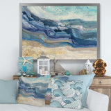 Coast Blue Sea Waves Watercolour