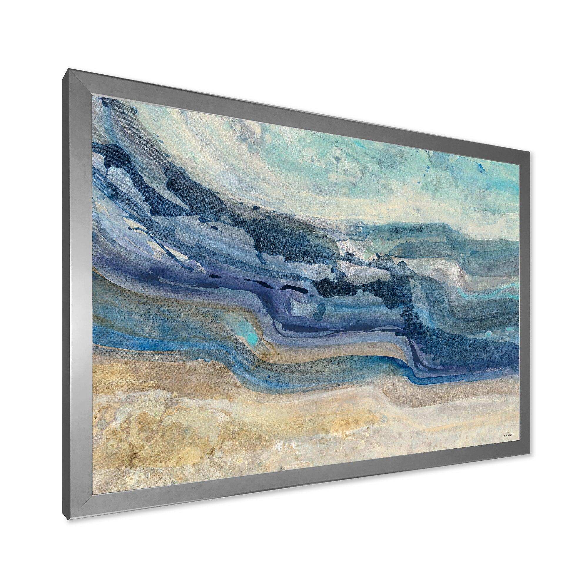 Coast Blue Sea Waves Watercolour