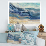 Coast Blue Sea Waves Watercolour