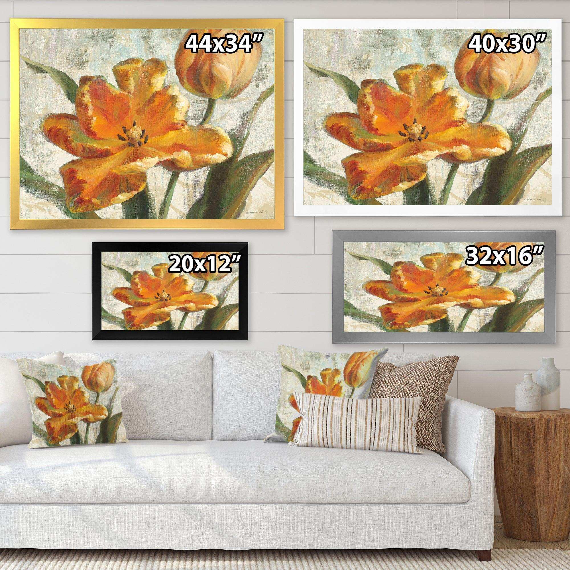 Parrot Tulips I on Ivory