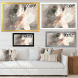 Abstract Peony Grey Framed Print Matte White - 1.5 Width