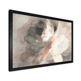 Abstract Peony Grey Framed Print Vibrant Black - 1.5 Width