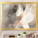 Abstract Peony Grey Framed Print Vibrant Gold - 1.5 Width