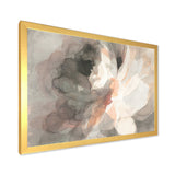 Abstract Peony Grey Framed Print Vibrant Gold - 1.5 Width