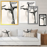 Abstract Neutral II Framed Print Matte White - 1.5 Width