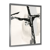 Abstract Neutral II Framed Print Matte White - 1.5 Width