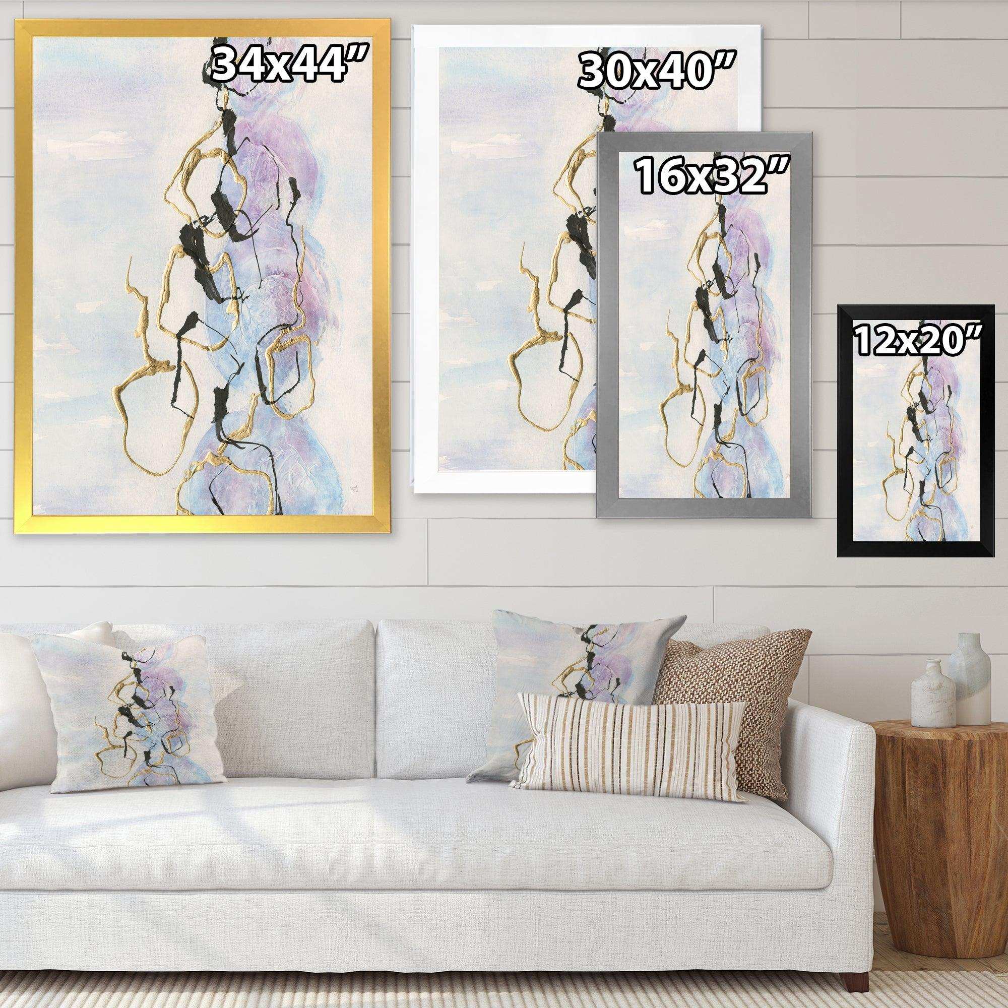 Gold Lines on Pastel I