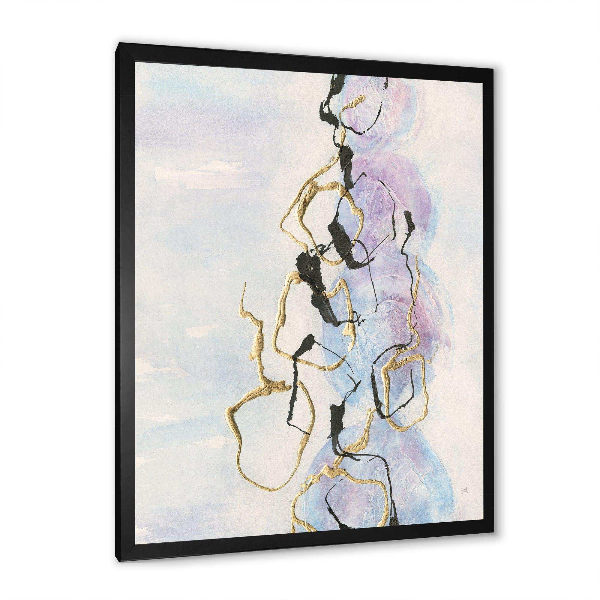 Gold Lines on Pastel I