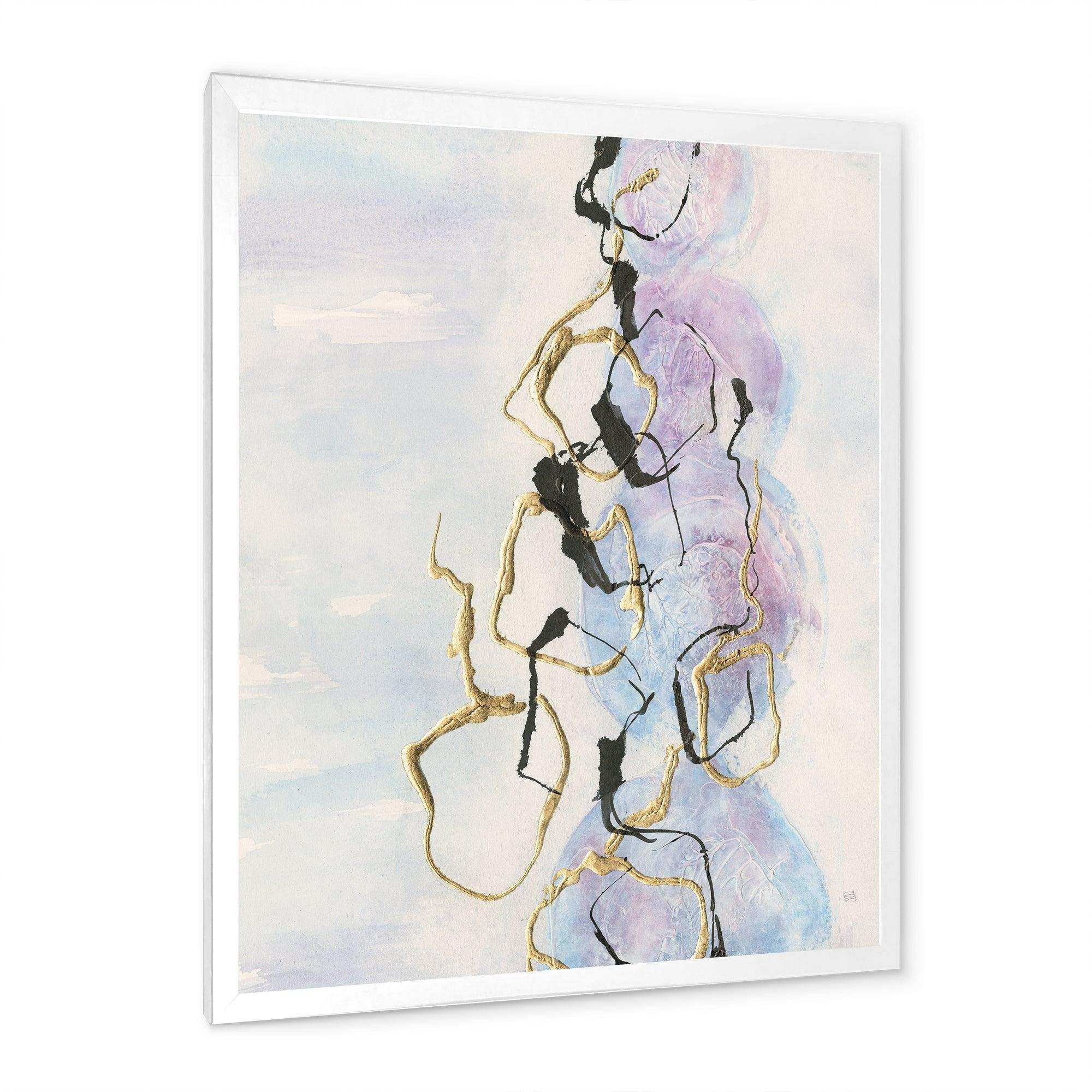 Gold Lines on Pastel I