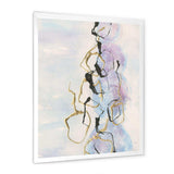 Gold Lines on Pastel I