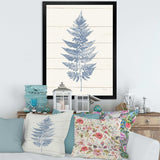 Blue Fern Print on wood I