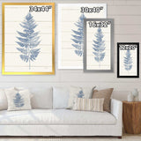 Blue Fern Print on wood I