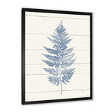 Blue Fern Print on wood I