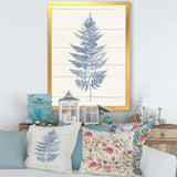 Blue Fern Print on wood I