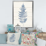 Blue Fern Print on wood I