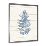 Blue Fern Print on wood I