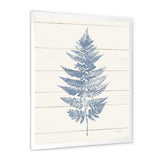 Blue Fern Print on wood I