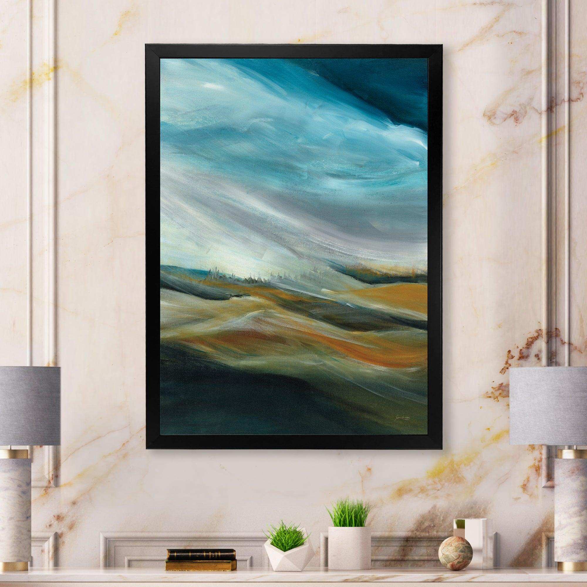 Watercolor Desert Storm Abstract Blue
