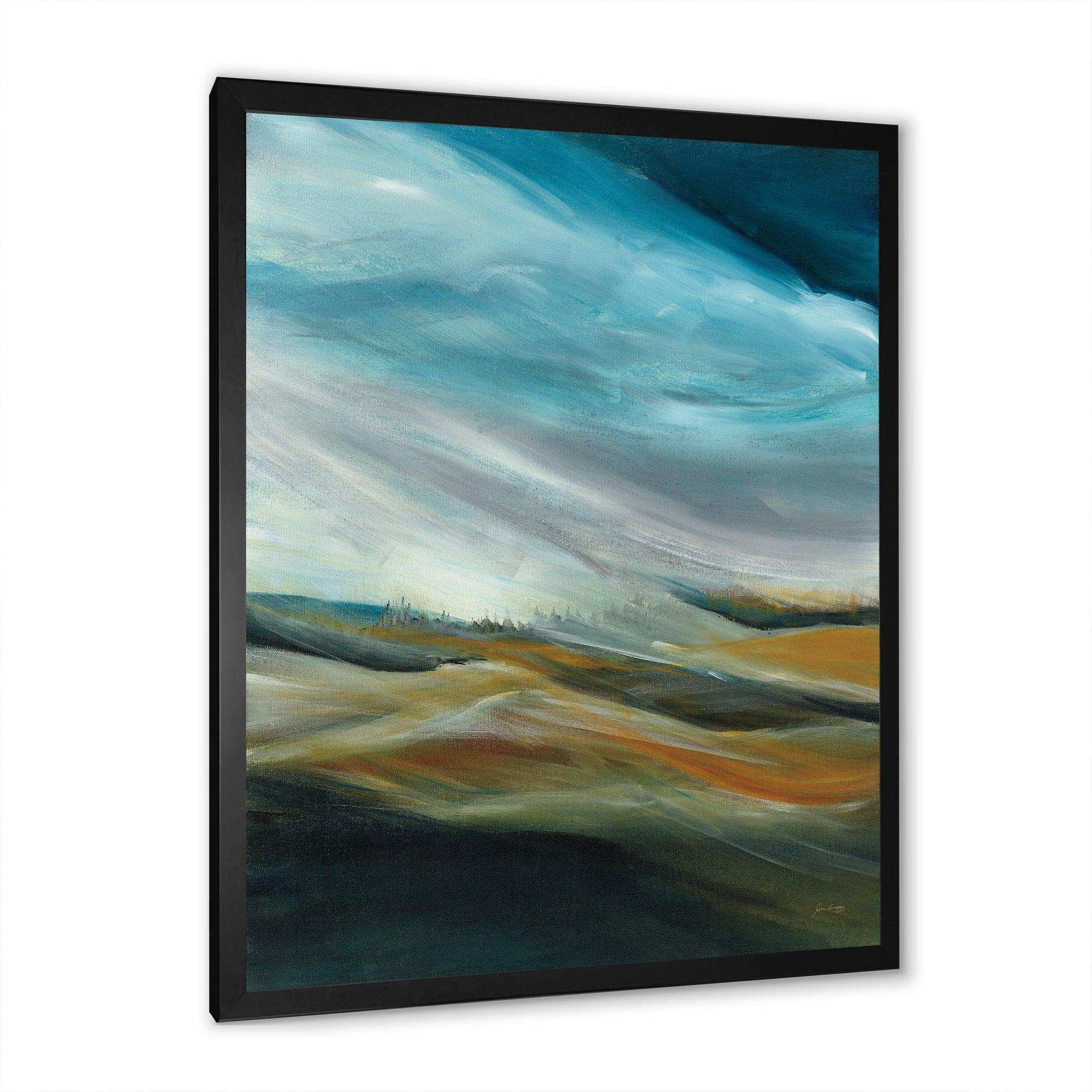 Watercolor Desert Storm Abstract Blue