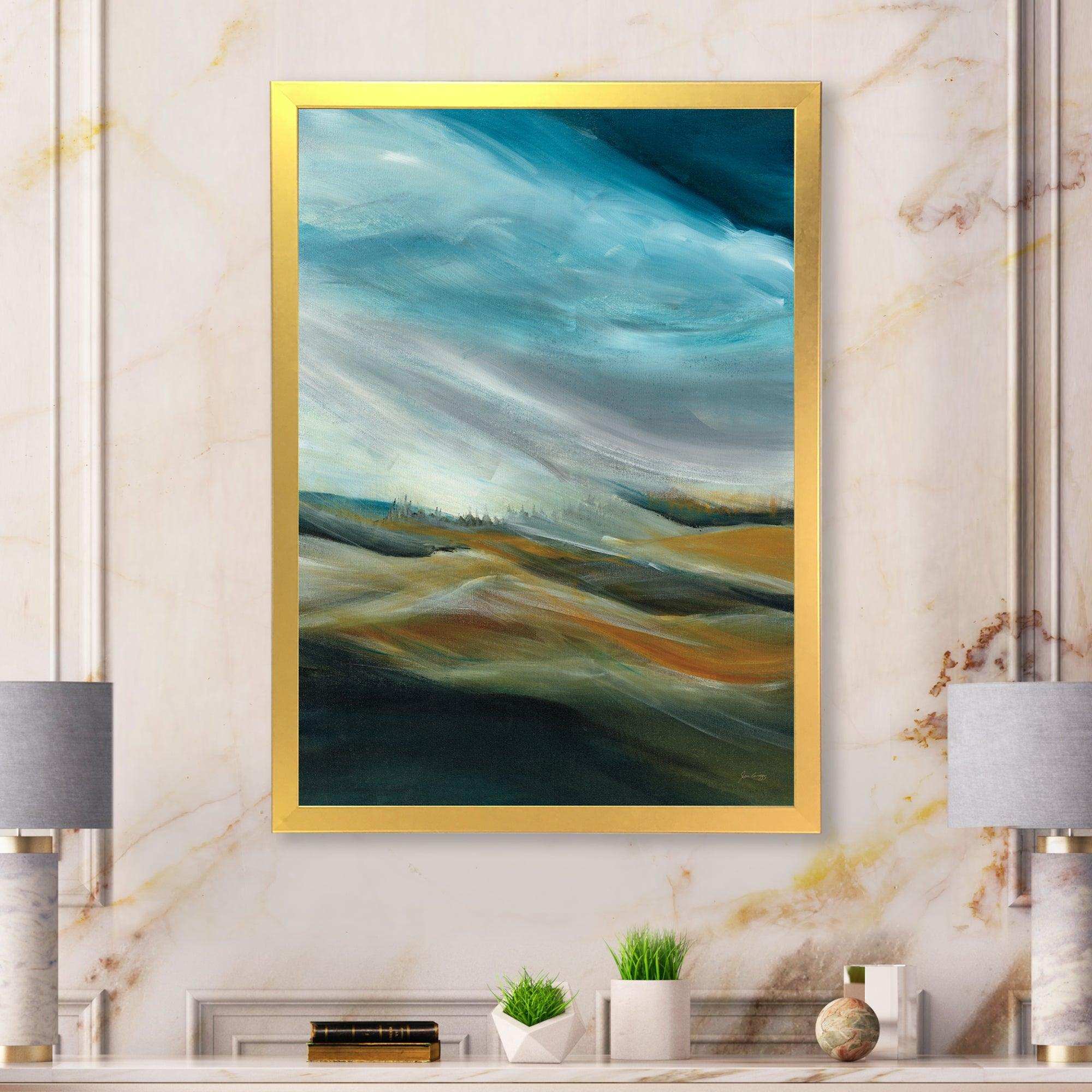 Watercolor Desert Storm Abstract Blue