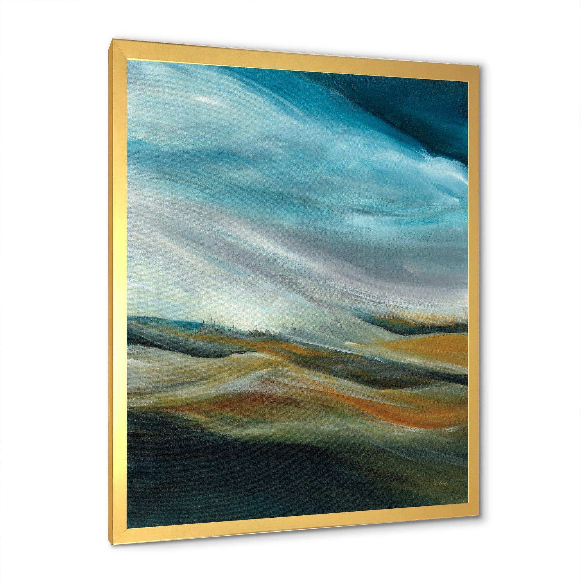 Watercolor Desert Storm Abstract Blue
