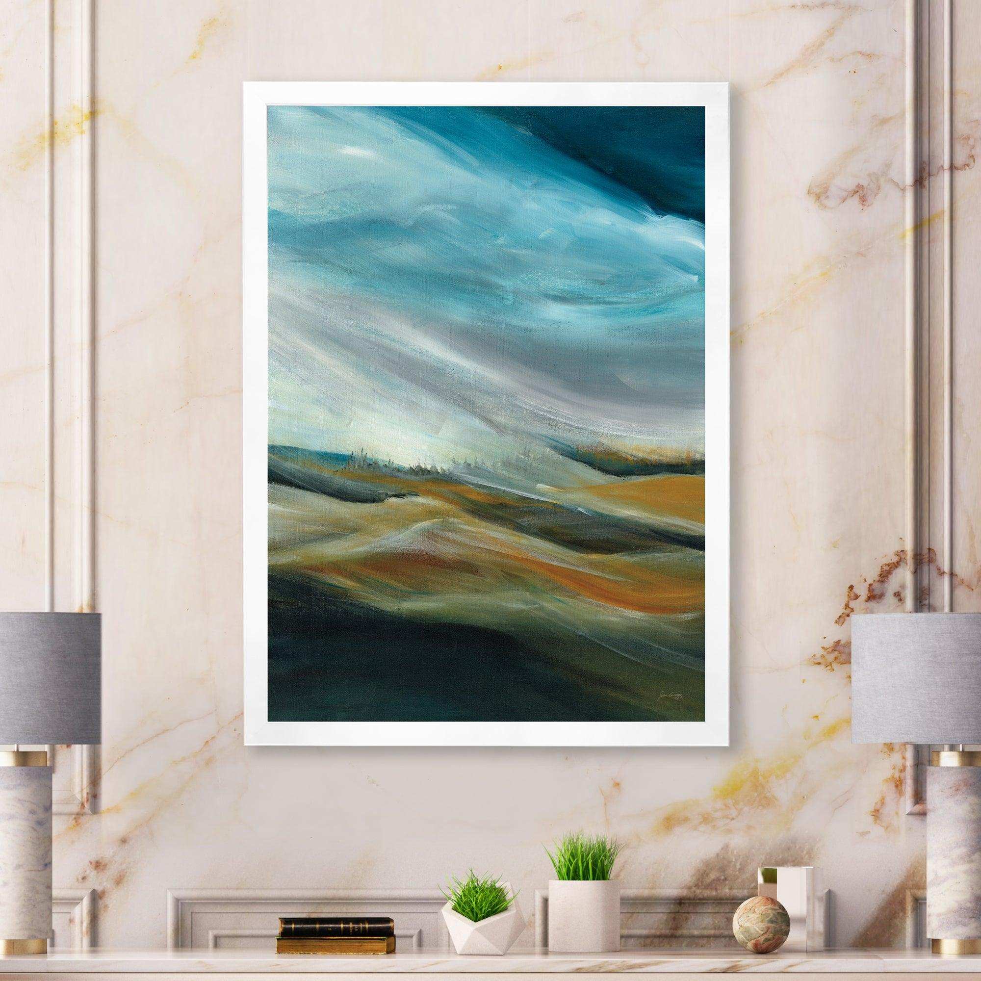Watercolor Desert Storm Abstract Blue