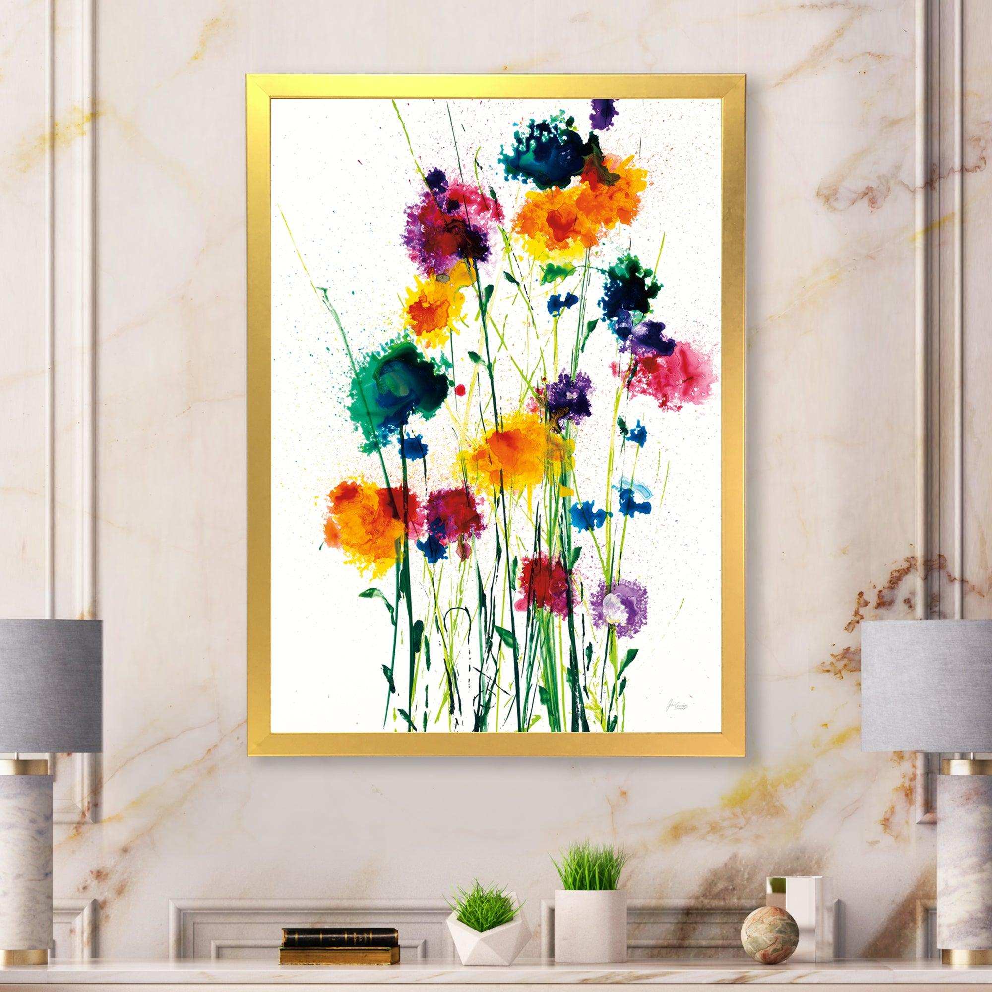 Indigo, Green And Yellow Watercolor