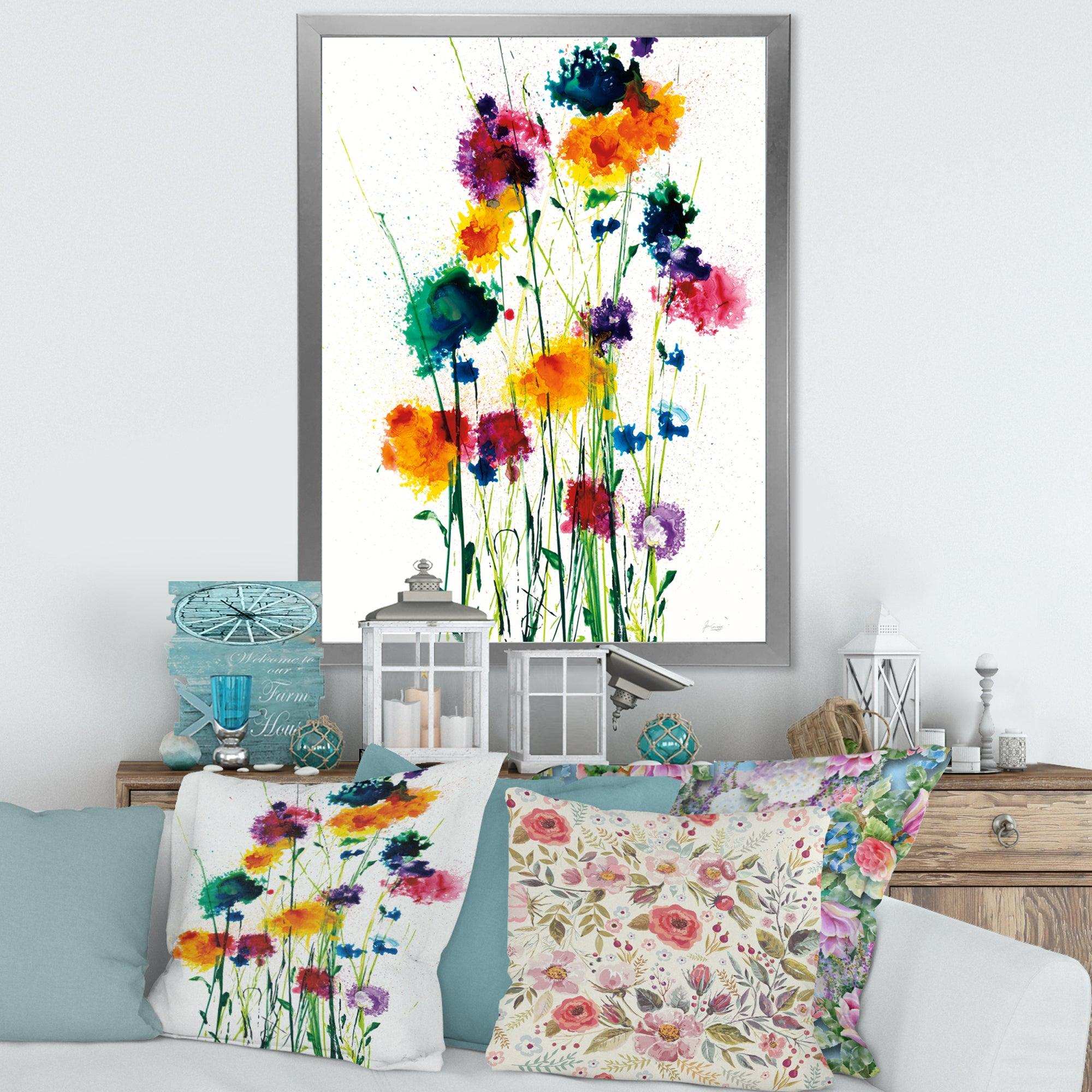 Indigo, Green And Yellow Watercolor