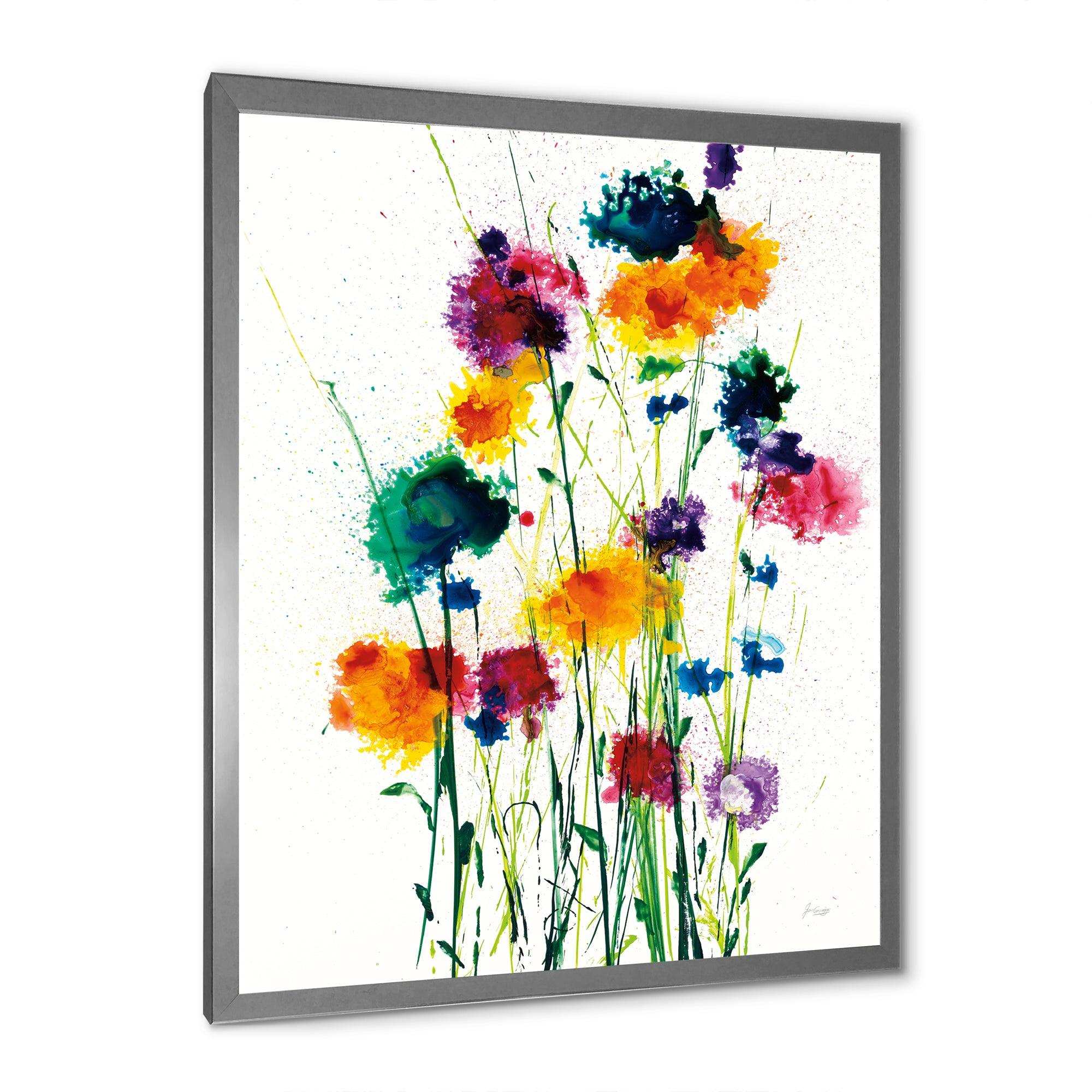 Indigo, Green And Yellow Watercolor