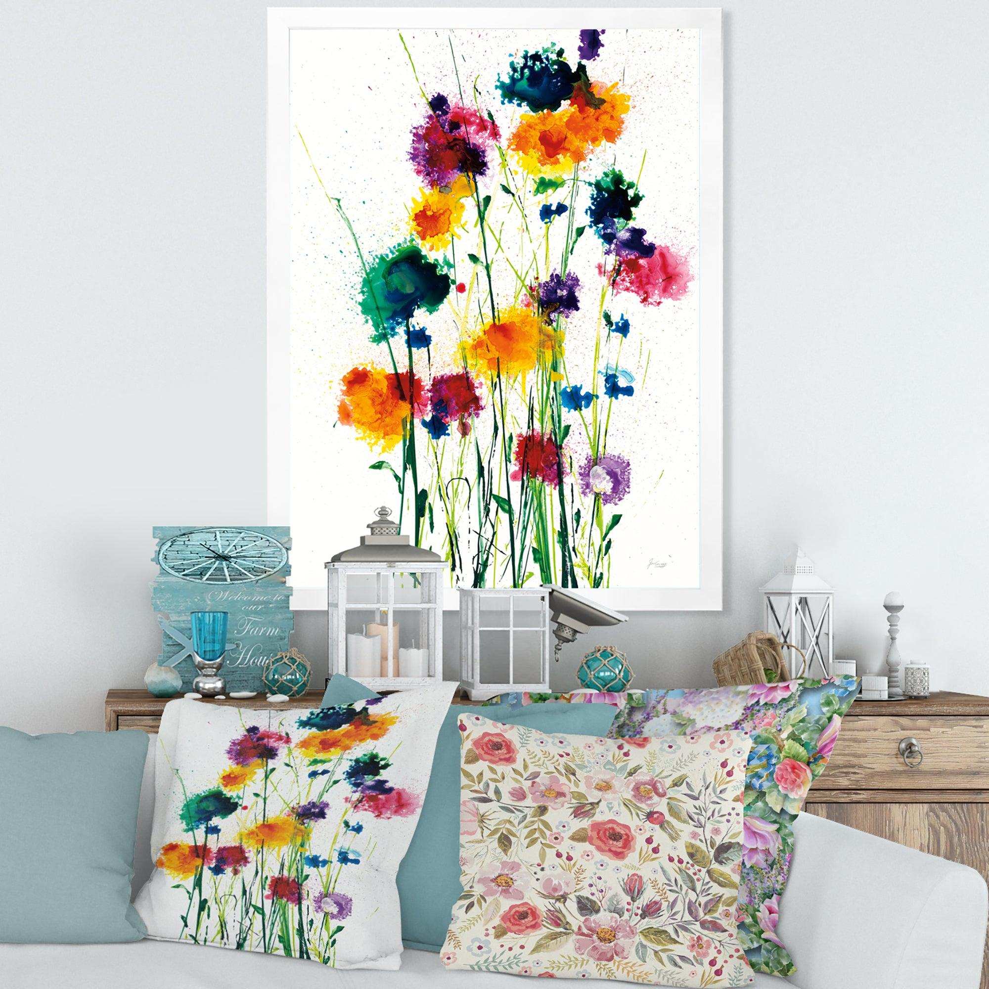 Indigo, Green And Yellow Watercolor