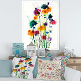 Indigo, Green And Yellow Watercolor