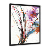 Abstract Purple and Blue Flowers Framed Print Vibrant Black - 1.5 Width
