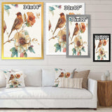 Farmhouse Bird on Flower Branch