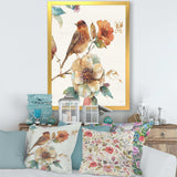 Farmhouse Bird on Flower Branch