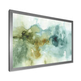 Abstract Watercolor Green House Framed Print Matte White - 1.5 Width